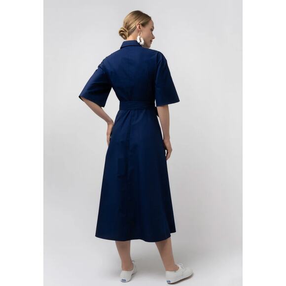 Womens Grammar NYC The Synonym Dress in French Navy by Grammar sz 4 Quiet Luxury - Picture 3 of 6